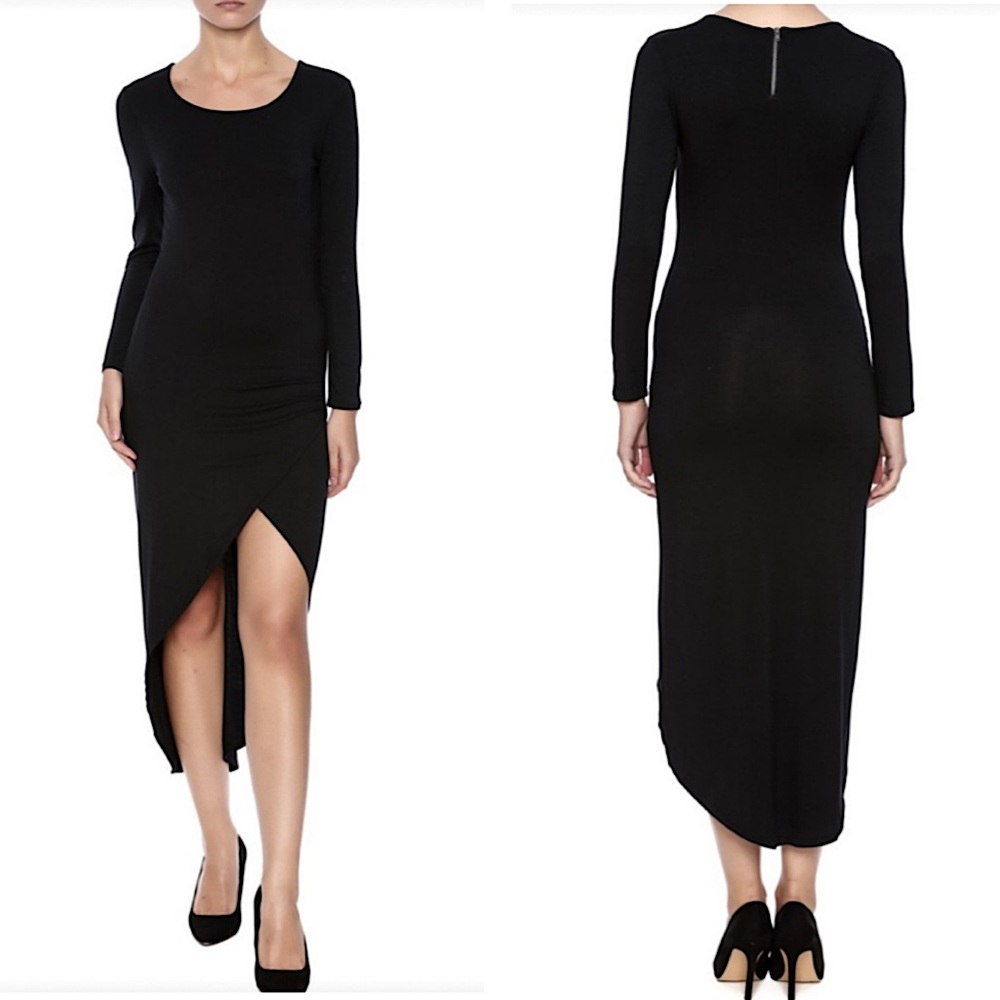 Benjamin Jay Long Sleeve Split Front Elegant Blac… - image 1